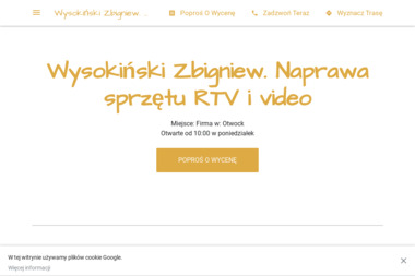 Wysokiński Zbigniew - Naprawa sprzętu RTV i video - Serwis Sprzętu RTV Otwock