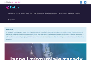 Elektra - Zaopatrzenie w energię elektryczną Warszawa