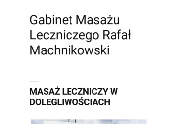 Gabinet Masażu Leczniczego Rafał Machnikowski - Masażysta Toruń