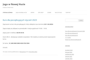 Joga w Nowej Hucie - Joga Krak&oacute;w