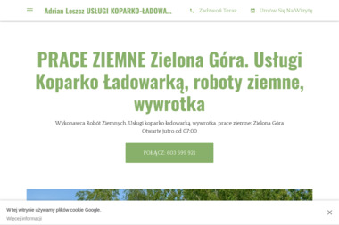 Adrian Leszcz USŁUGI KOPARKO-ŁADOWARKĄ - Kopanie Stawów Zielona Góra
