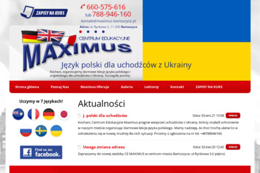 Centrum Edukacyjne Maximus - Nauka Języka Rosyjskiego Dla Początkujących Bartoszyce