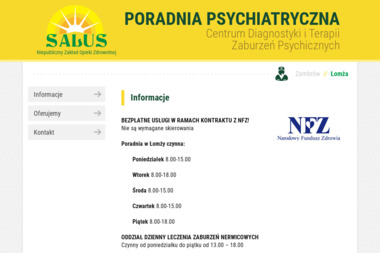 NZOZ Centrum Diagnostyki i Terapii Zaburzeń Psychicznych „SALUS” sp z o.o. - Psycholog Łomża