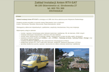 Zakład Instalacji Anten RTV-SAT - Anteny Satelitarne Skierniewice