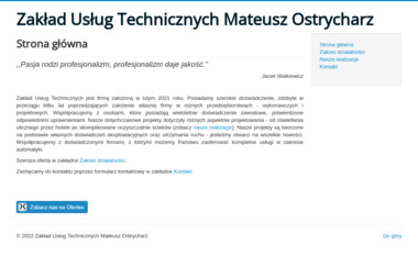 Zakład Usług Technicznych Mateusz Ostrycharz - Biuro Projektowe Instalacji Elektrycznych Siemkowice