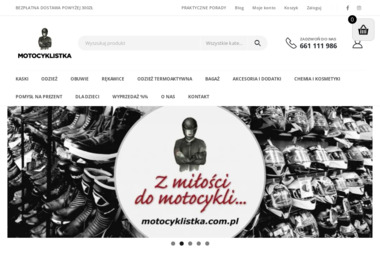 Sklep motocyklowy Motocyklistka - Tworzenie Sklepów Internetowych Żychlin