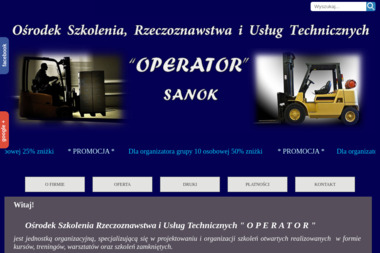 Ośrodek Szkolenia Rzeczoznawstwa i Usług Technicznych Operator - Operatorzy Wózka Widłowego Sanok