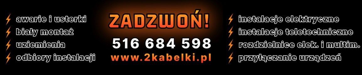 Zdjęcie w tle firmy 2KABELKI Usługi Elektryczne Wojciech Sendyka